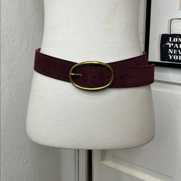 Lauren Ralph Lauren Accessories - Lauren Ralph Lauren Eggplant Colored Suede Belt w/Brass Buckle Size S